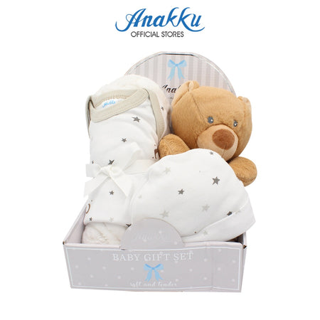Anakku 4pcs Newborn Baby Boy Hamper Gift Set Hamper| Set Hadiah Hamper Bayi Lelaki EAK385-1