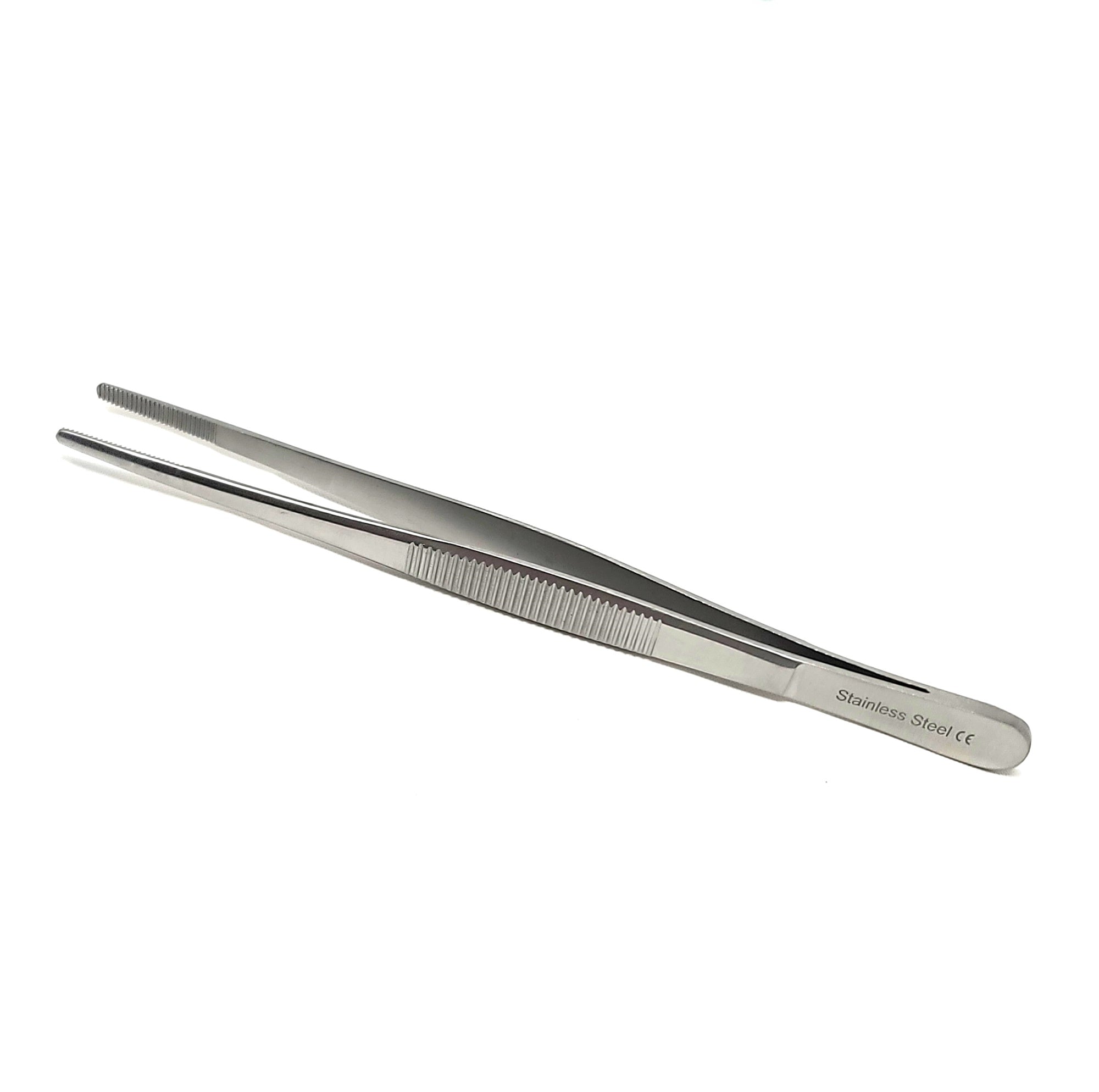 Dissecting Tissue Thumb Forceps Tweezers 5" (12.7 cm), Blunt Serrated Tips