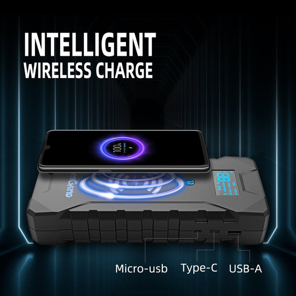 Jomgand Car Jump Starter with 10W Wireless Charging