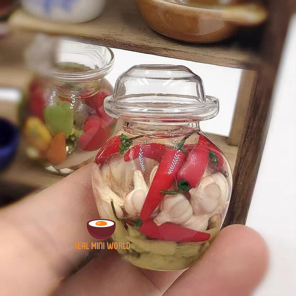 Miniature Pickle Glass Jar | Tiny Cooking Kitchen Supplies Store