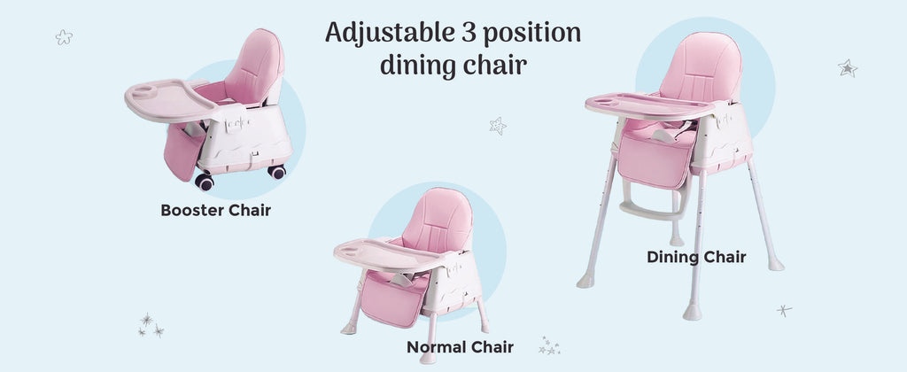 multipurpose kids feeding chair pink color