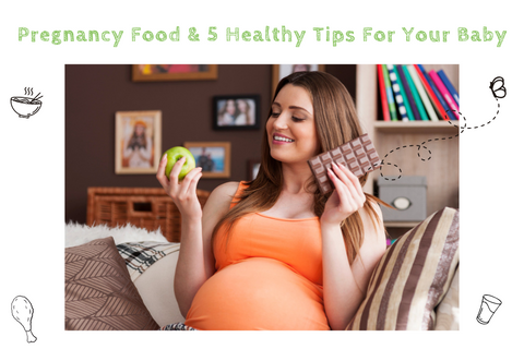Pregnant women eating food 