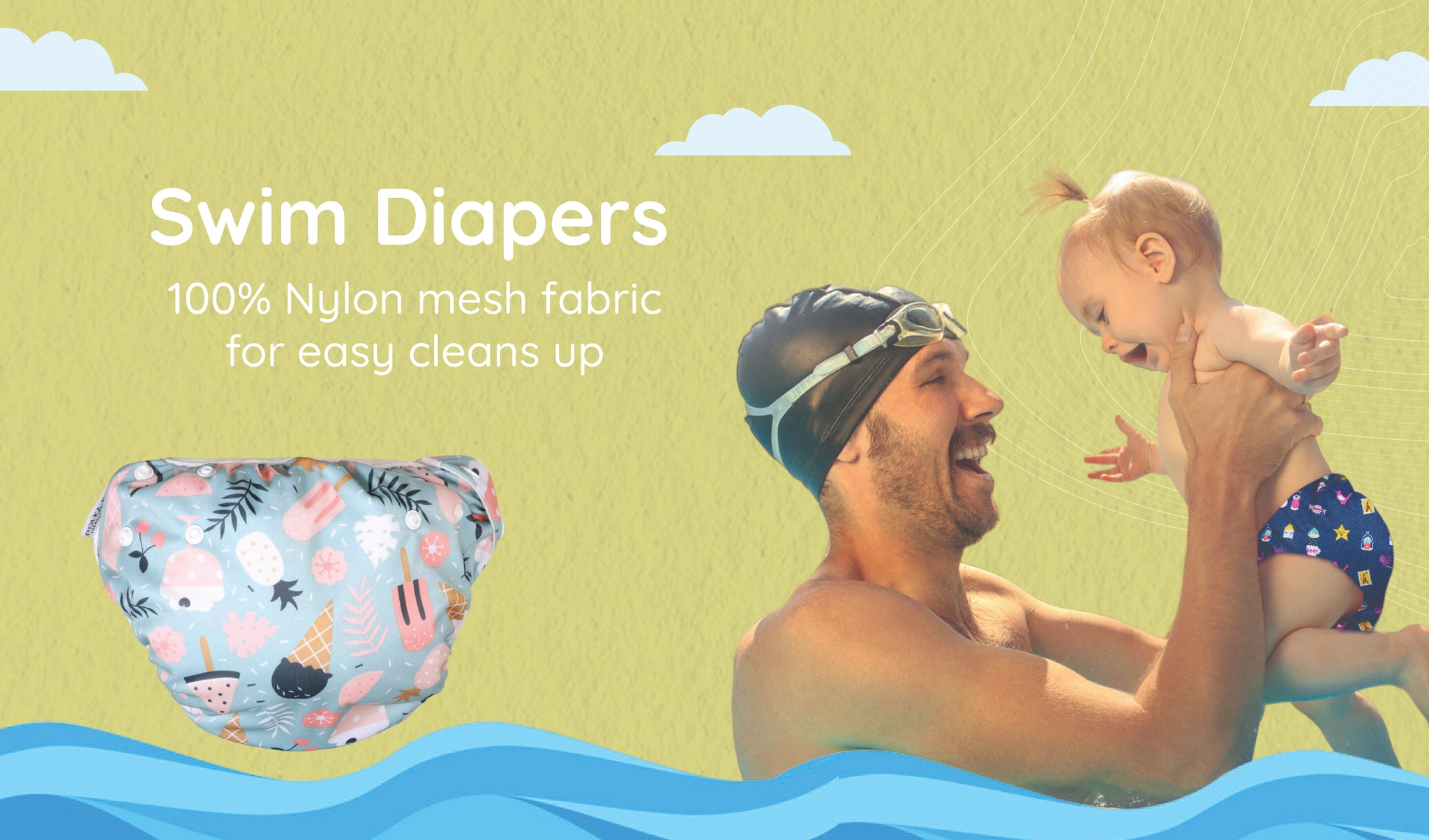 swim diaper for babies polka tots