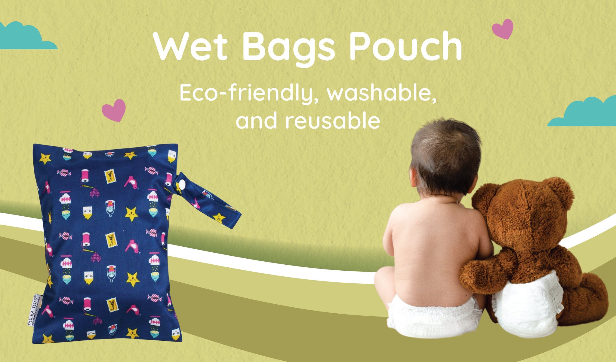 Wet bags for cloth diapers  polka tots