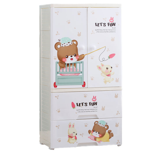 Polka Tots Portable 5 Layers Wardrobe/Drawers/Cabinet for Kids