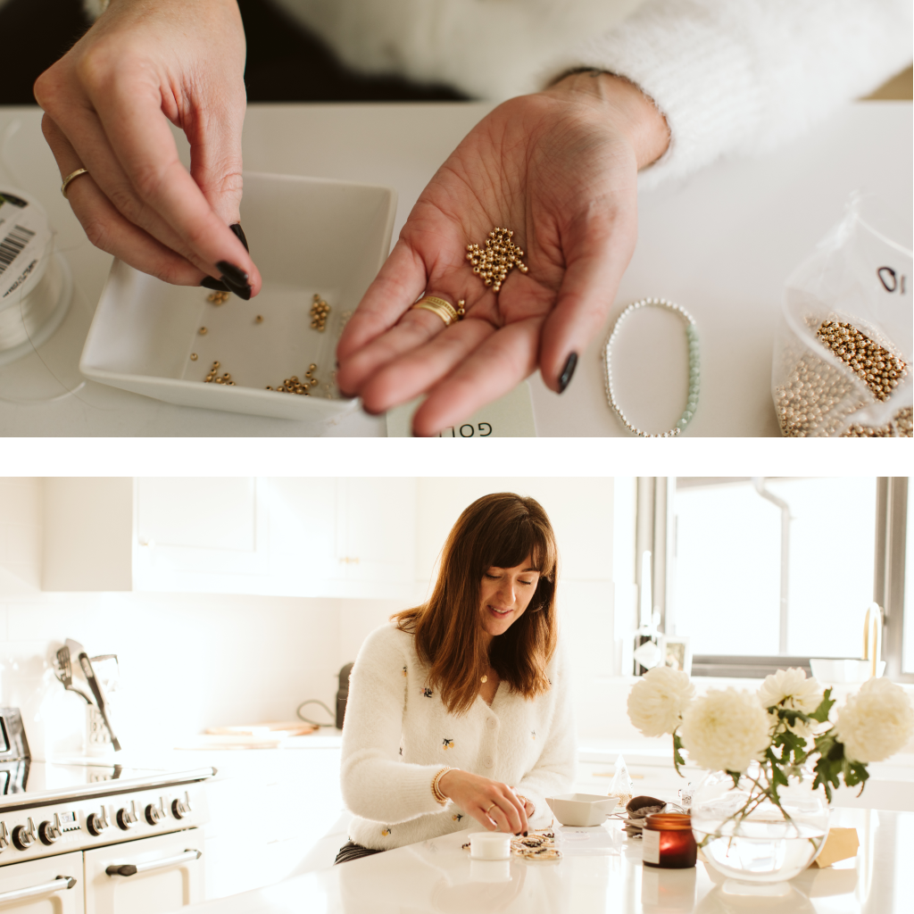 Erinn from Ivy&Gold making personalised bracelets