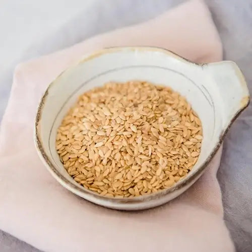 Photo of Golden Linseed in a dish.