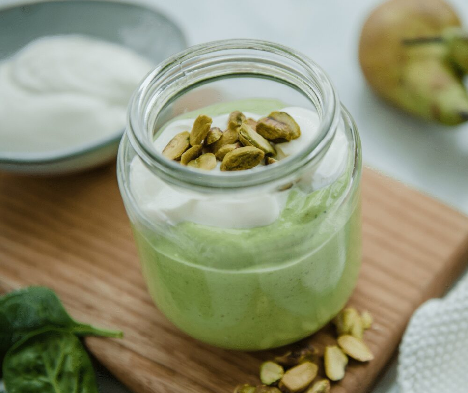 Purition Pistachio whole food protein smoothie.