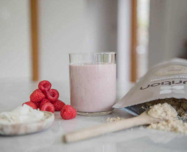 Purition Coconut & Raspberry whole food low-carb smoothie.