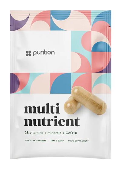 Front of pack digital image of Purition's multi nutrient packaging