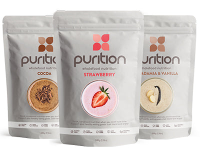 Purition Original Keto bags in Strawberry, Cocoa and Mac & Vanilla