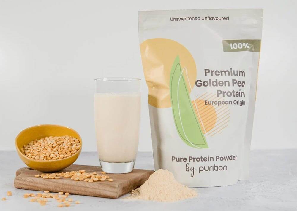 A bag of Premium European Golden Pea Protein by Purition