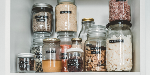 Jars in store cupboard/pantry