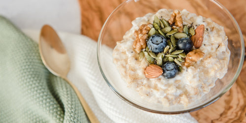 Bowl of vegan protein porridge