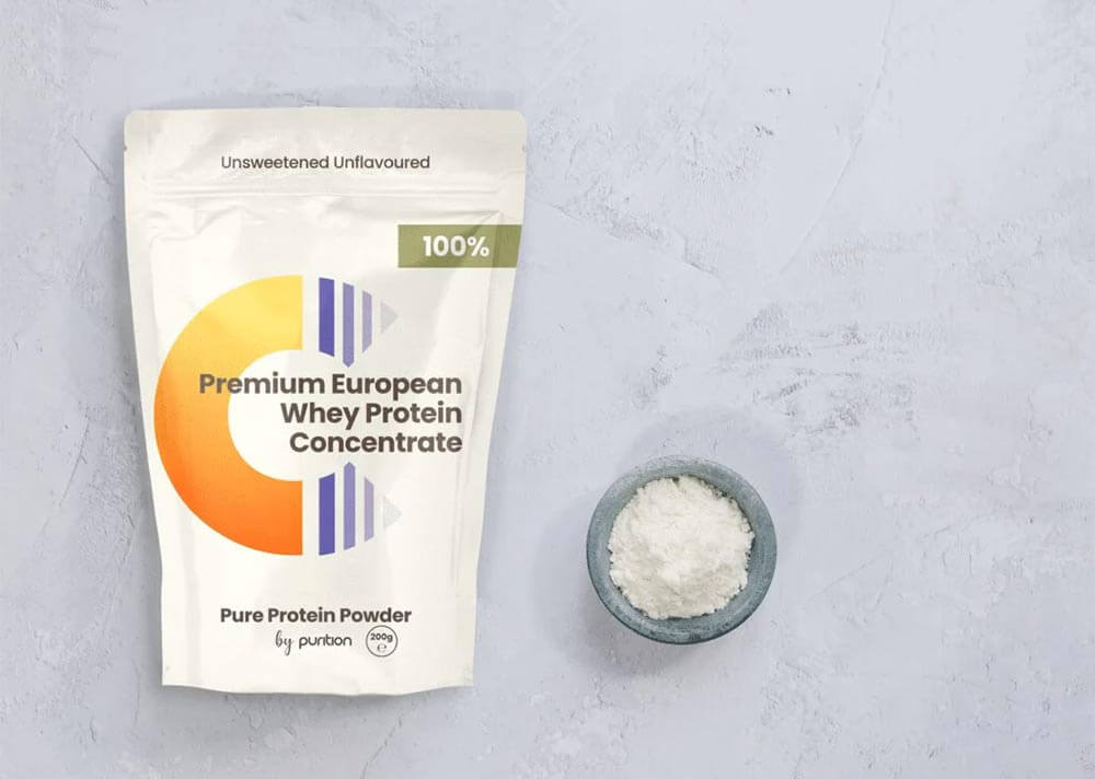 A bag of Premium European Whey Protein Concentrate by Purition