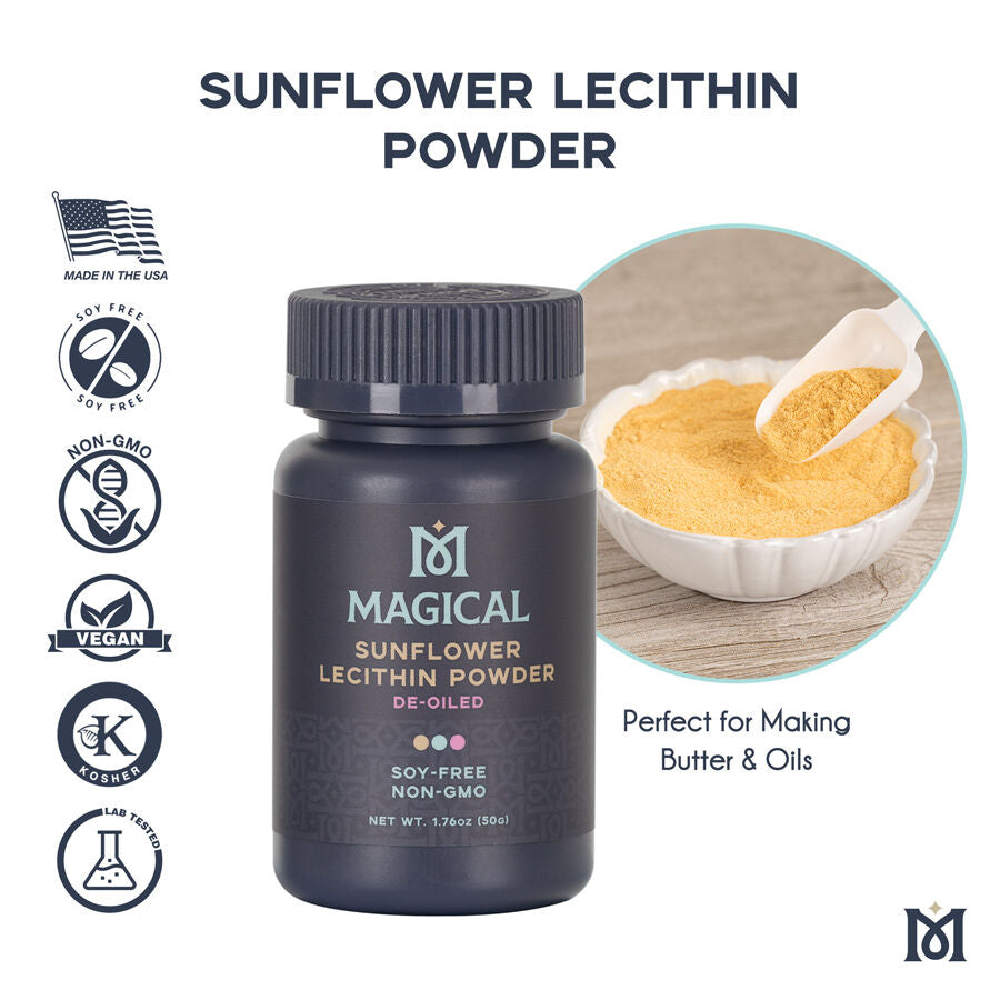 MADE IN THE USA v O%mie SUNFLOWER LE POWDER MAGICAL SUNFLOWER LECITHIN POWDER CITHIN Perfect for Making Butter Olls 