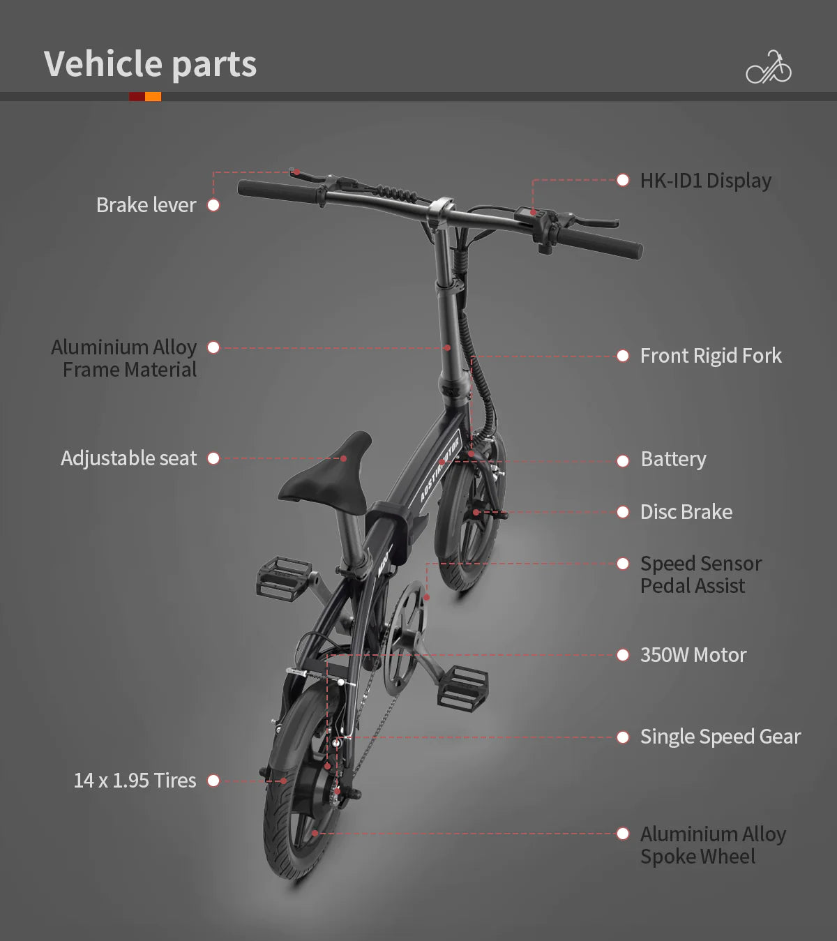 Aostirmotor M20 Lightweight 36V 350W Electric Folding Bike