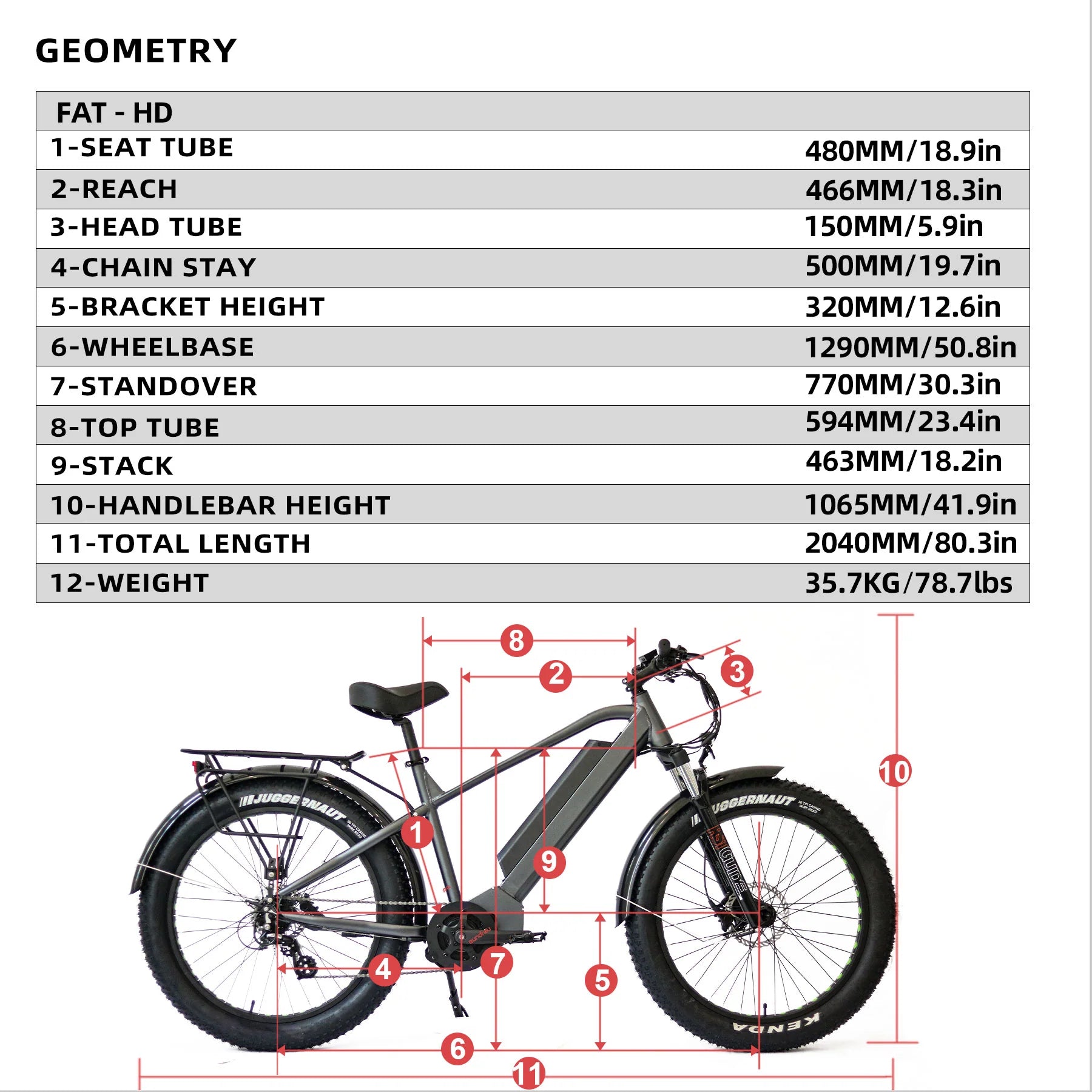 EUNORAU FAT-HD 1000W 48V Fat Tire Mountain Electric Bike