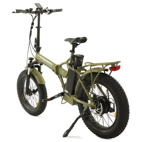 Ecotric 48V 500W Fat Tire Portable Folding Electric Bike with LCD Display Matt Green