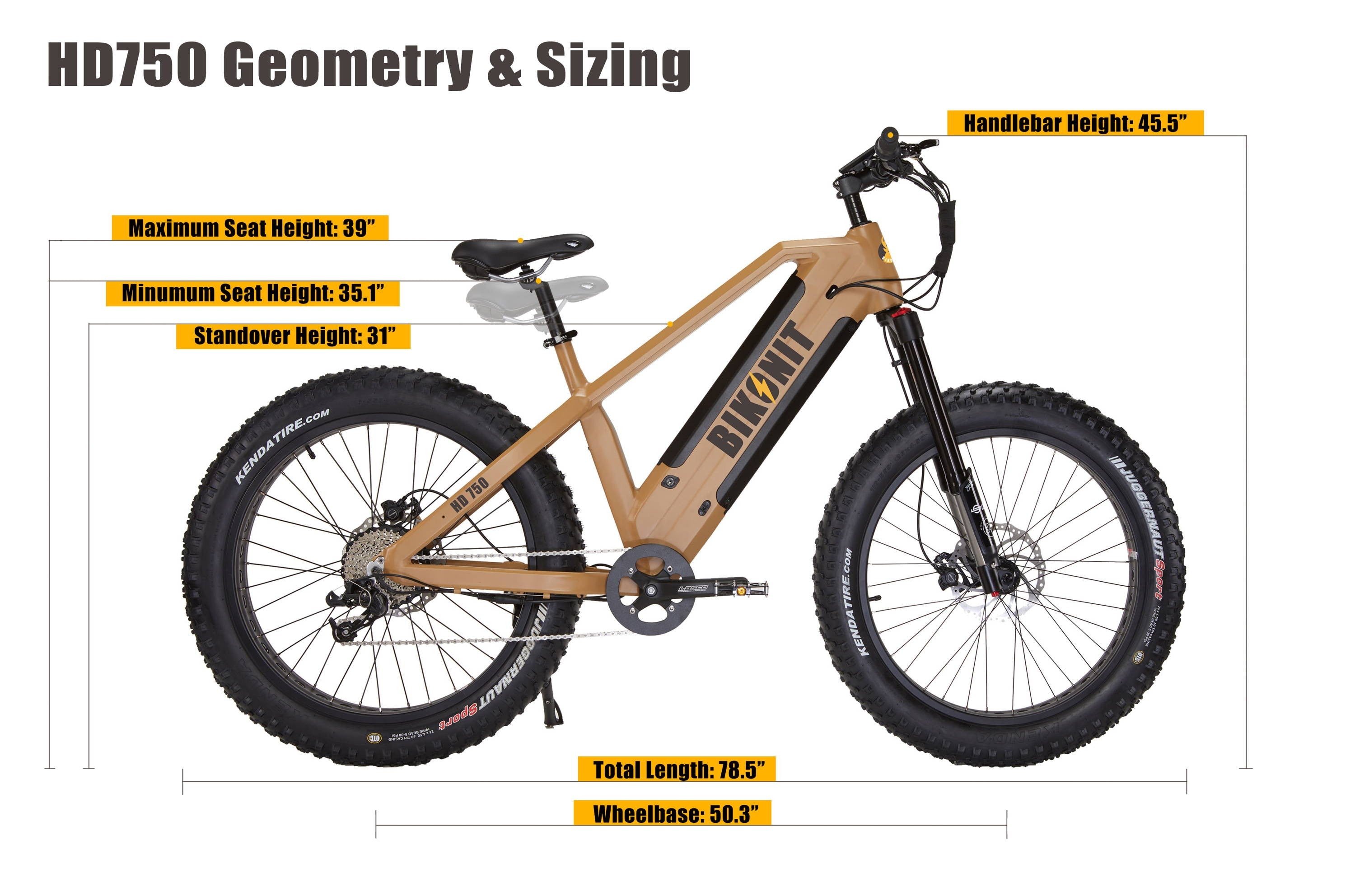 BIKONIT Warthog MD750 All Terrain 750W 48V Fat Tire Electric Mountain Bike