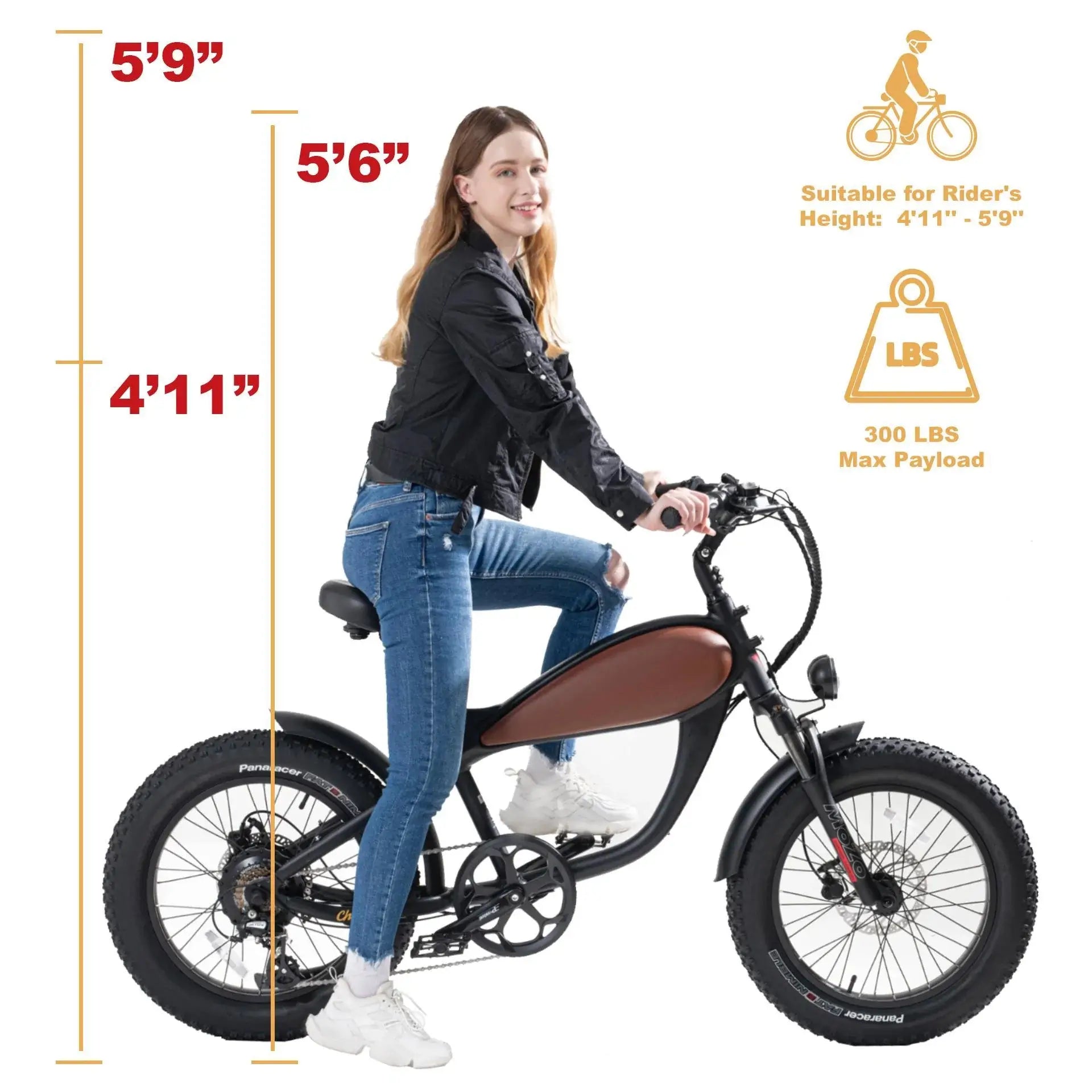 Revi Bikes Cheetah Cafe Racer Style Electric Bike Measurements