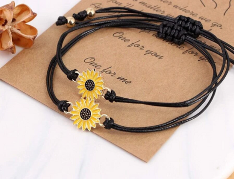 Together Forever Sunflower Bracelet Set The Bees Project