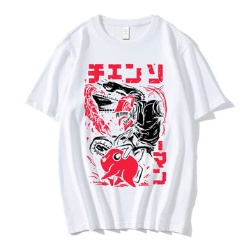 Japanese Anime Chainsaw Man T Shirt The Adventures of Denji Graphic Short  Sleeve T Shirts 100% Cotton Casual T-shirt Oversized - AliExpress