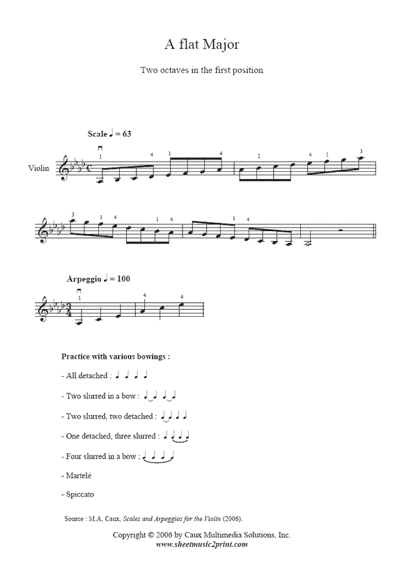 e flat major scale for violin