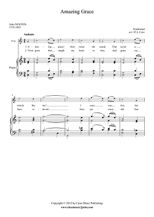 Amazing Grace Flute Sheetmusic2print