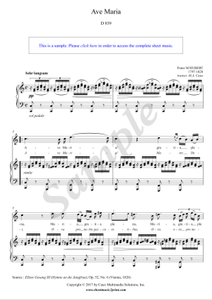 Schubert Ave Maria C Major Sheetmusic2print