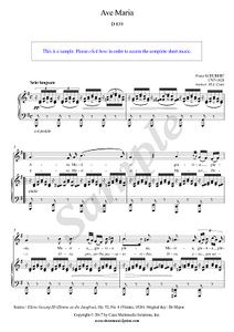 Schubert Ave Maria G Major Sheetmusic2print
