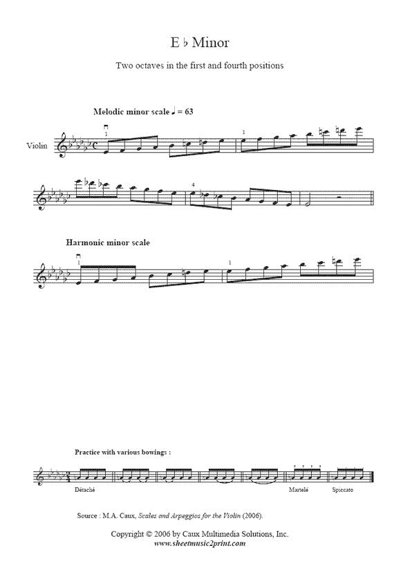 viola scales e flat minor