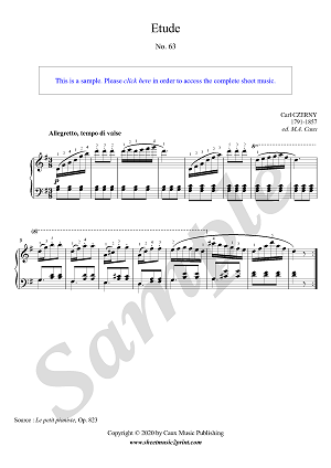 Czerny Etude In G Major Op 3 No 63 Sheetmusic2print