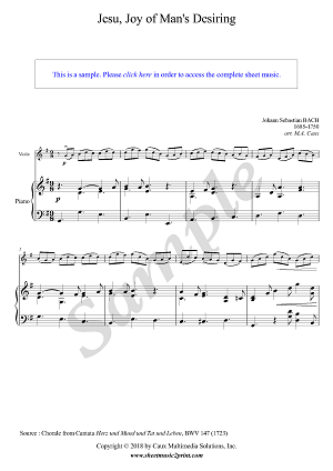 Jesu Joy Of Man S Desiring Violin Sheetmusic2print