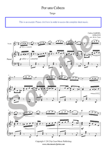 Gardel Por Una Cabeza Violin Sheetmusic2print