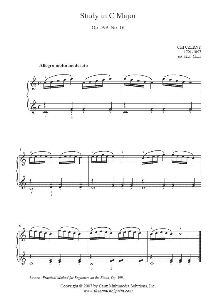 czerny etudes by difficulty