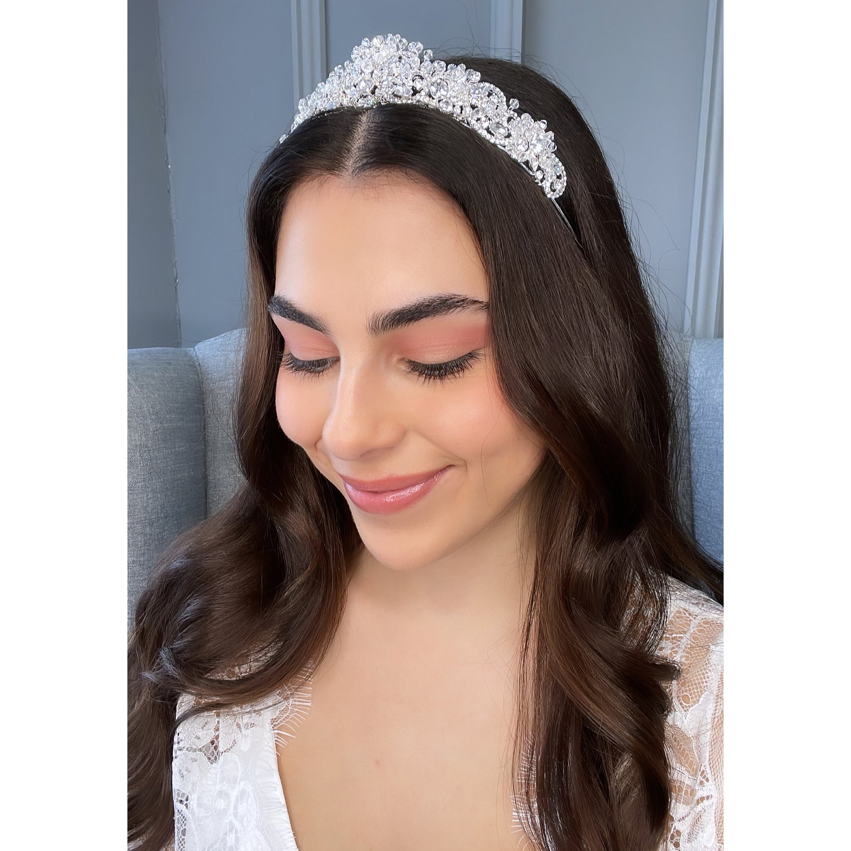 quinceanera hairstyles with tiara down