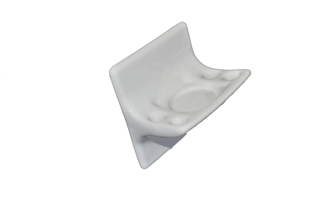 Tub Soap Dish with Rail - White 5 x 6 - Thinset Mount – Westchester Tile  & Marble