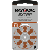 Rayovac EXTRA 312 Size Hearing Aid Batteries - 8 Pack Nav Image 1