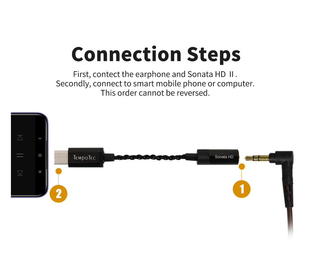 First, contect the earphone and Sonata HD Ⅱ.  Second, connect to smart mobile phone or computer.  This order cannot be reversed.