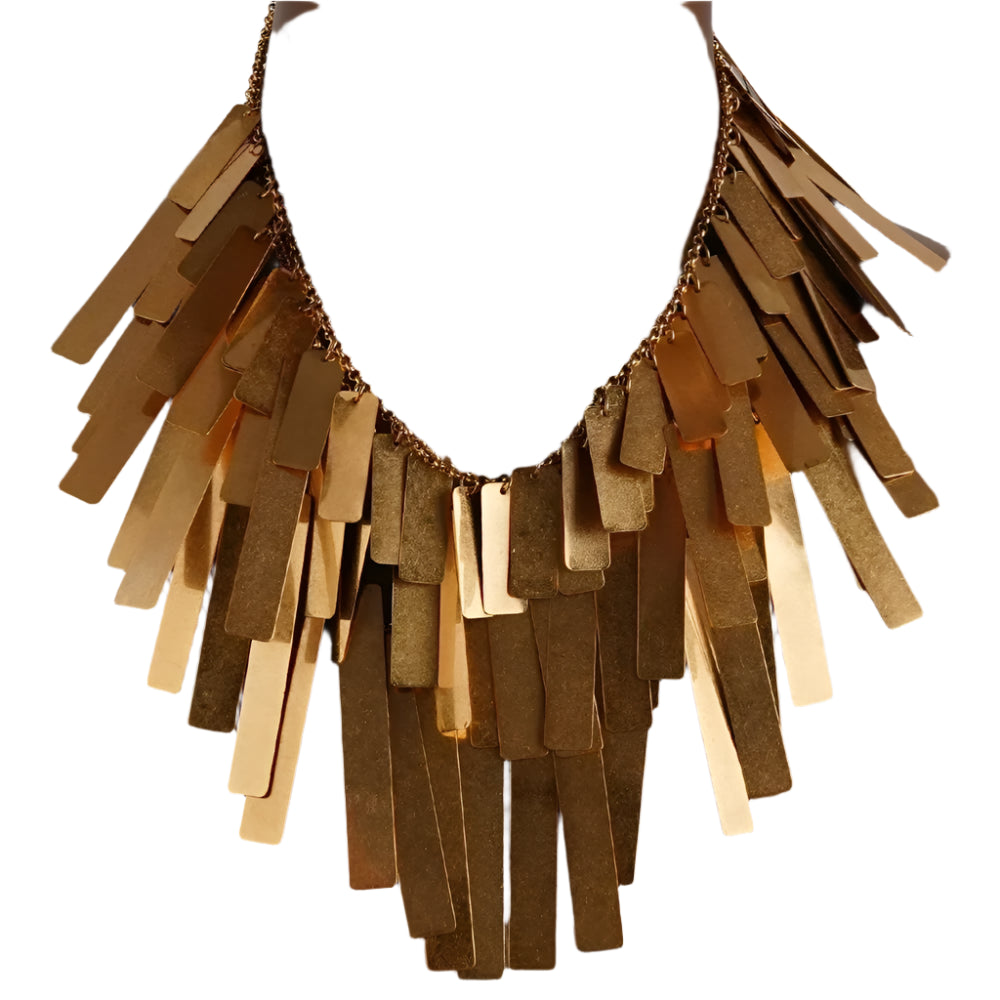TEEK - Fringed Layered Metal Necklace