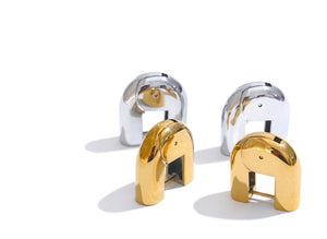 TEEK - Stainless Steel Glossy Metal U-Shape Hoop Earrings - TEEK