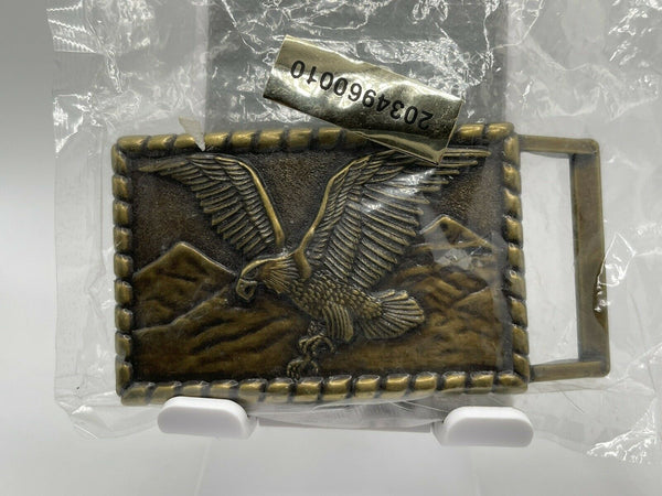 Vintage Bald Eagle Brass Belt Buckle