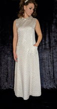 Load image into Gallery viewer, Vintage &#39;Ricci Michaels Mayfair&#39; Cream and Gold Detail Maxi Dress
