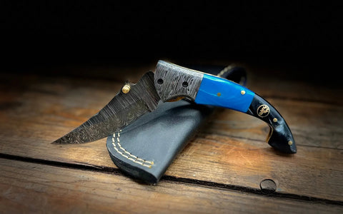 Damascus steel Gentleman's folding EDC pocket knife