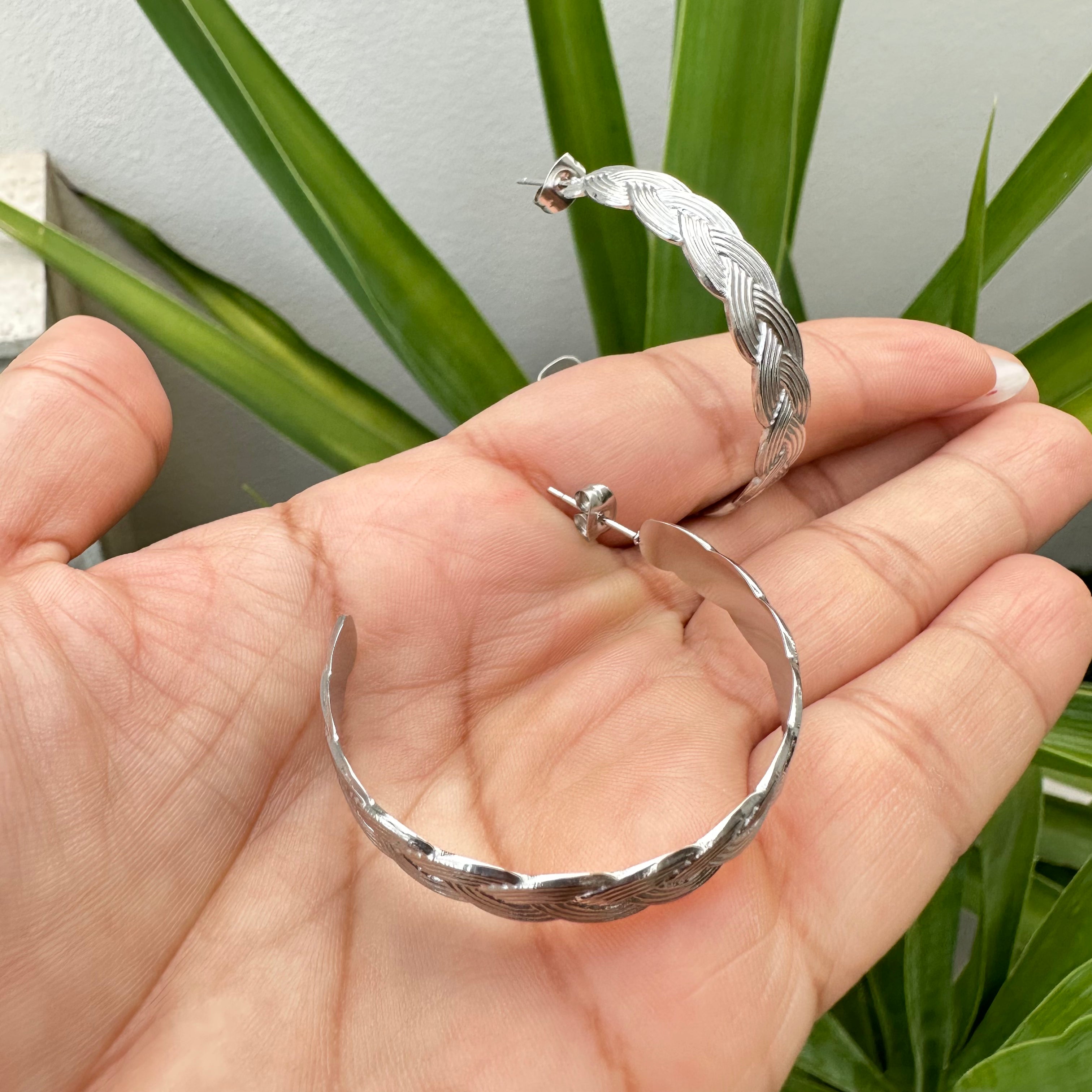 Silver Hoops Braid
