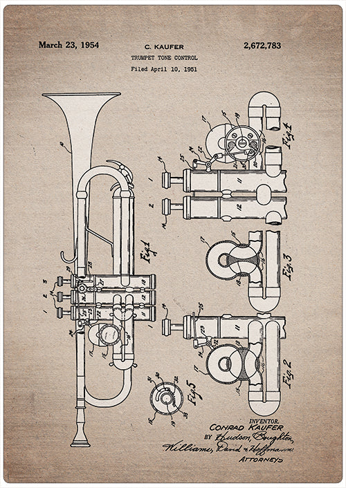 Nauwgezet Aarde Ontbering Spreukenbordje: Vintage Patent - Trompet | Houten Tekstbord – Creatief Art