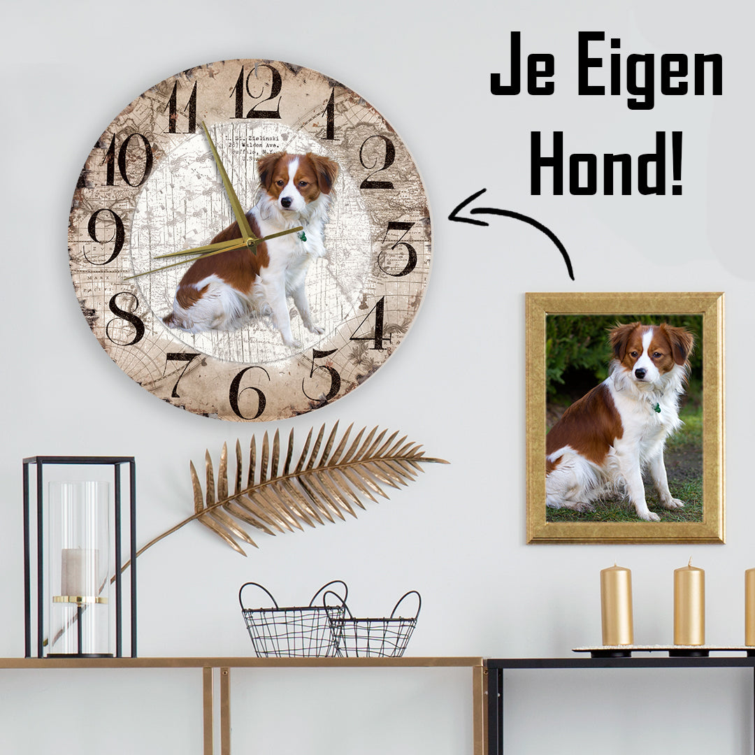 technisch bescherming Dijk Wandklok Hond - Eigen Foto! – Creatief Art