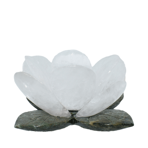 crystal quartz flower candle holder 