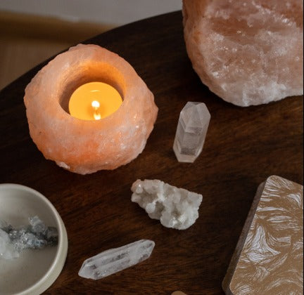 himalayan salt candle holder from happy being well 